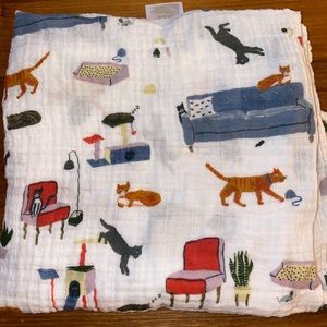 Little Unicorn Cat Pattern Baby Muslin Swaddle